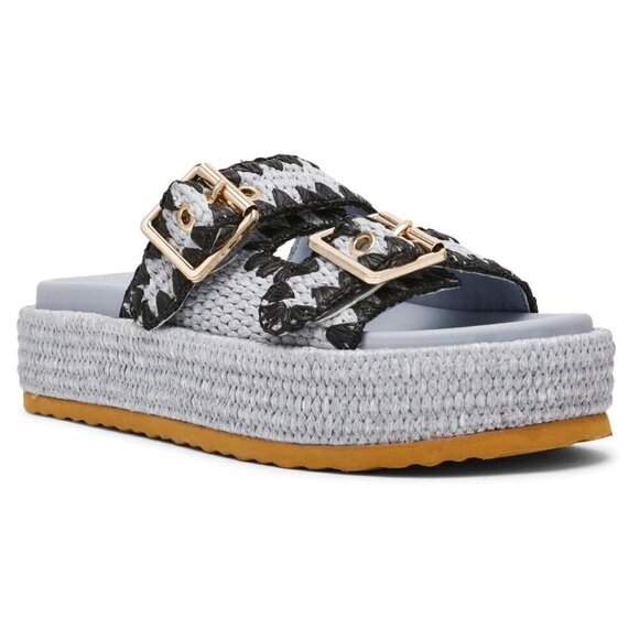 STEVE MADDEN Karrigan Womens Platform Sandals in Blue Multi Size US 8.5 - Picture 1 of 8